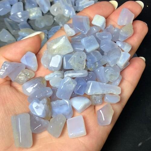 100g natural rolling gem sapphire blue chalcedony purifies the magnetic field chakras of the SPAR