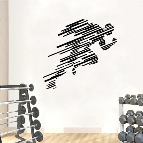 Runner Wall Sticker Running Sport Fitness Wall Sticker Gym Interior Wallpaper Home Decor Wall Art Murals Room Poster Decoration