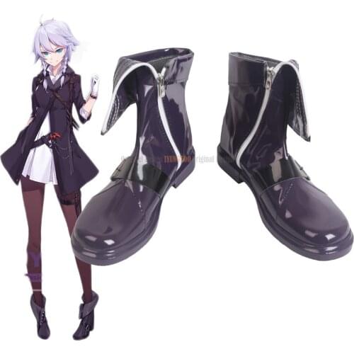 Izayol Sakuya Boots Cosplay Touhou Project Izayol Sakuya Cosplay Boots Purple Shoes Custom Made