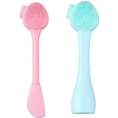 2pcs 4 in 1 Face Scrubber Nose Cleaning Cream Applicator Mask Collector Facial Exfoliator Cleansing Brush Q81B