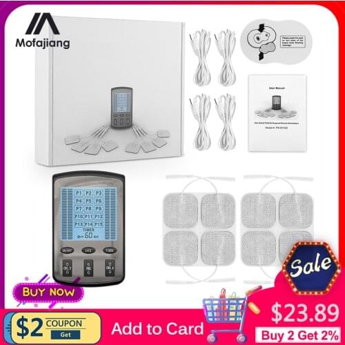 TENS Therapy Massager 4 Output Electric EMS Nerve Muscle Stimulator Digital Pulse Massage Electronic Low Frequency Physiotherapy