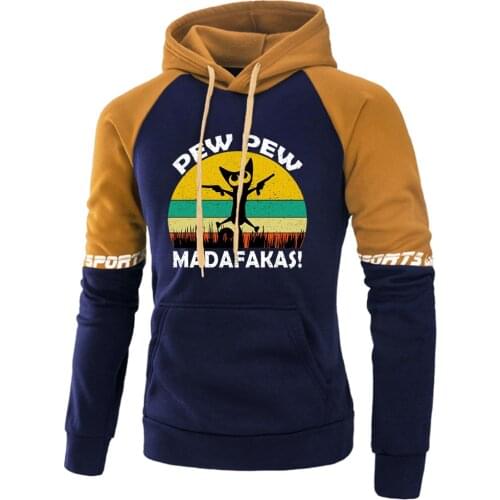Hoody Pew Madafakas Cartoon Cat Printing Male Raglan Hoodie Casual Street Man hoodies Long Sleeve Fashion Brand Men Tracksuit