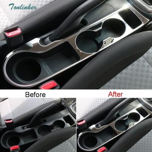 Tonlinker Cover Case Sticker For KIA RIO K2 2017-18 Car Styling 1 pcs stainless steel interior hand brake position cover Sticker