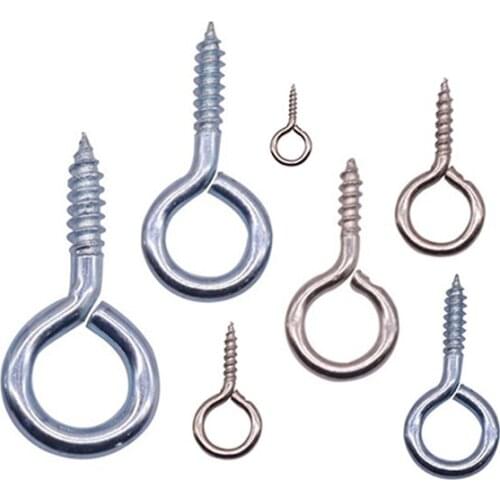 50 pcs Eye Screws DIY Jewelry Wood Products Processing Hardware Fasteners Screws Wholesale 6 Models Optional Screw Rings