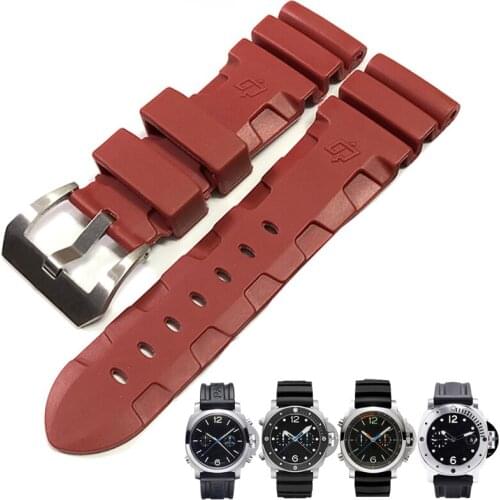 Hight Quality Watchbands For Panerai LUMINOR PAM 441 111 386 Watch Accessories Silicone Watch Band Bracelet Rubber Watch Strap
