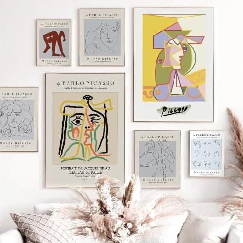 Female Line Art Print geometry Prints Gallery Portrait Wall Art Picasso Exhibition Poster Canvas Poster Picture Bedroom Decor