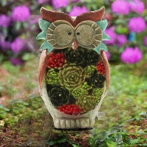 1PC Resin Owl Tortoise Solar Lamp Outdoor Garden Decoration Lovely Animal LED Courtyard Landscape Light Ornaments