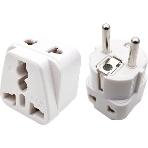 10pcs/Lot EU 4.8mm German Conversion Plug To Universal French Russian Bali Maldives Thailand Transform Plugs Travel Adapter
