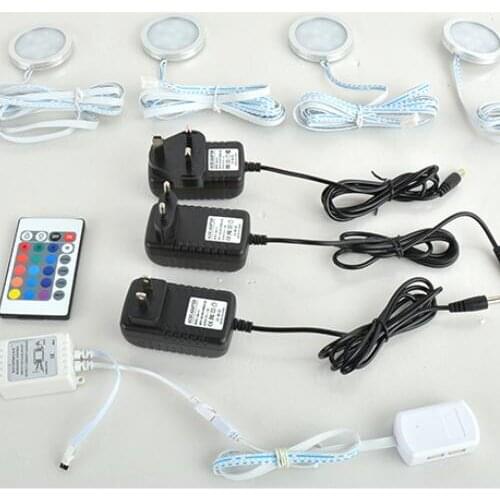 DC12V LED Under Cabinet light 2/3/4pcs eat set with Wireless RF Remote Dimmable for Under Counter,Shelf Furniture Lights