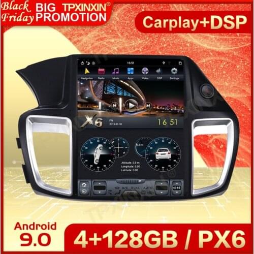 128G Carplay 2 Din Android 9 Tesla Stereo For Honda Accord 9 2012 2013 2014 2015 2016 2017 Audio Radio Receiver Player Head Unit