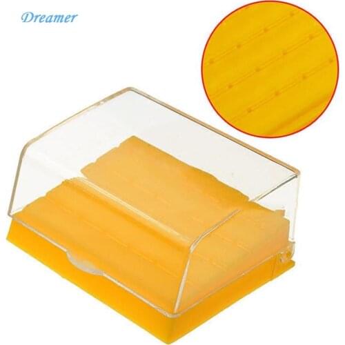2 Box Dental Lab Equipment 24 Holes Plastic Bur Holder Burs Block Case Box Yellow Dentist Products