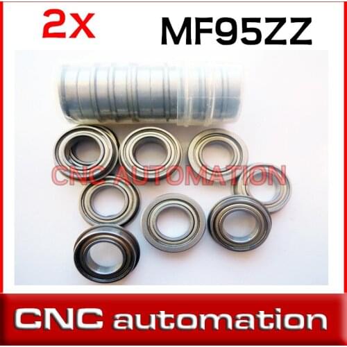 2pcs Flanged bearing MF95ZZ 5x9x3 Shielded Miniature Ball Bearings radial shaft