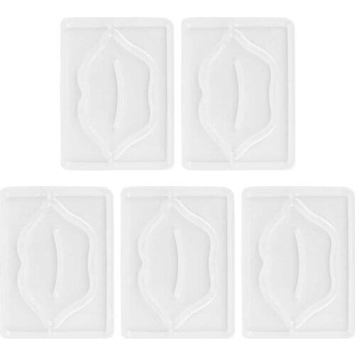 5 PCS Skin Spots Removal Pen Vibrator DIY Lip Mask Patch Molds Transparent Reusable Lip Beauty Mask Maker Mold for Women Skin
