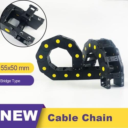 55*50 55x50 Nylon Plastic Transmission Cable Chain Bridge Type Drag Leaf Chain Towline 55 Wire Carrier