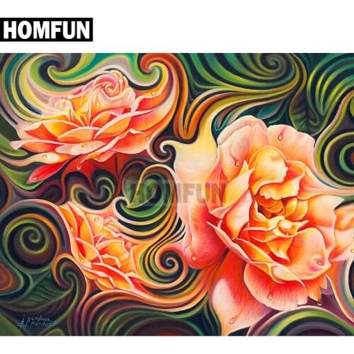 HOMFUN Full Square/Round Drill 5D DIY Diamond Painting "Rose flower" Embroidery Cross Stitch 5D Home Decor Gift A02294