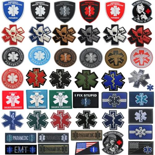 EMERGENCY MEDICAL TECHNICIAN Badges PVC Patches MEDIC Embroidered Hook Patch Clothes Accessories for Backpacks Caps Hat Vest