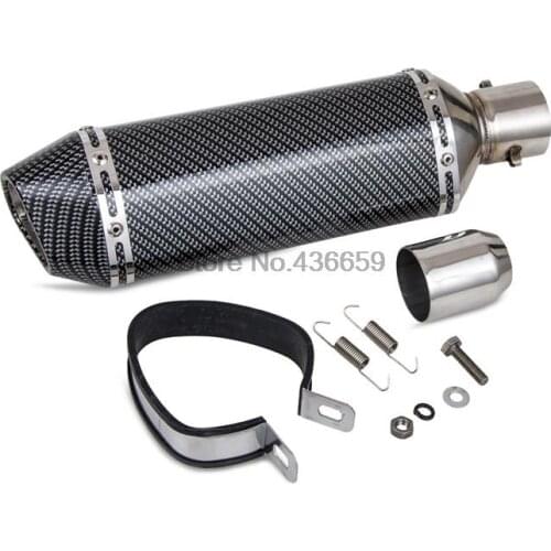 Motorcycle Carbon Fiber Color Exhaust Muffler with DB Killer for Street Sport Bikes Scooter