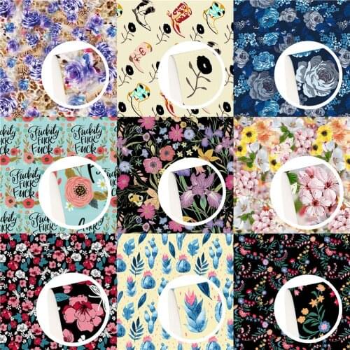 20*33cm Floral Faux Synthetic Leather Fabric For Bow-knot Bags Wallet Earring Phone Case Scrapbook DIY,1Yc18483