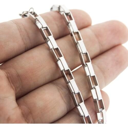 Long Box Chain Rolls 100% 316 Stainless Steel Chain For Jewelry Making Metal Roll Chain By Meter High Quality Wholesale