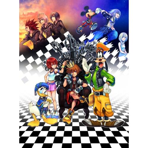 Home Decor Kingdom Hearts Boy 2 Game-Silk Art Poster Wall Sticker Decoration Gift