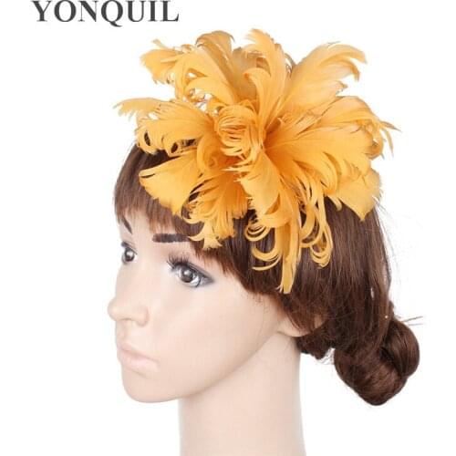 Elegant Feather Fascinator Hair Accessories Party Hats Wedding Hats Feather Brooches Bridal Headwear Multiple Colors Available