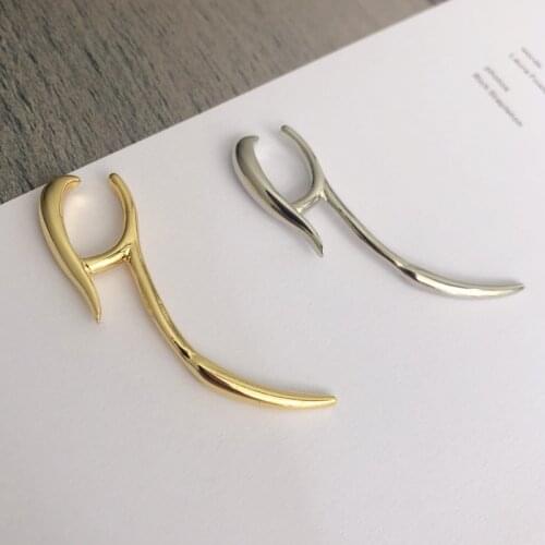 European geometric ear clip retro special-shaped bone clip niche cold wind pierced earrings jewelry ins with the same paragraph