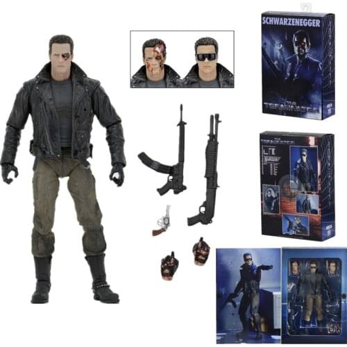 Original NECA Terminator Figure T-800 Police Station Version Schwarzenegger Action Figure Collectible Model Toy Gift 18cm