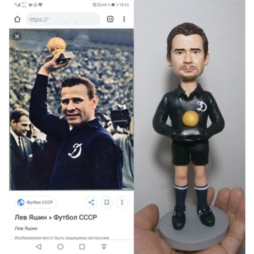Custom 18cm Height Soccer Star Figures Lev Yashin Dolls Kahn DIY Actions Hand With Gold Ball Handmade Figures Puppets Great Gift