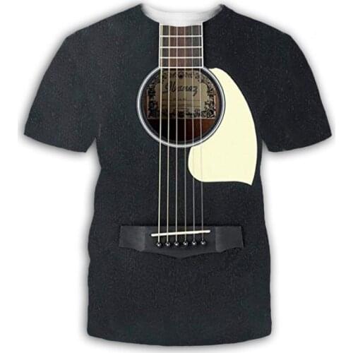 Rock Music Guitar 3D Printed Tshirt 2021 summer Men/Women T shirt Fashion cool tshirt Casual black Tee tshirt harajuku t-shirt