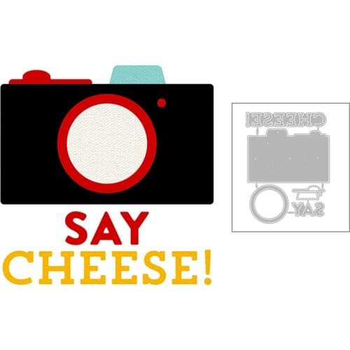 2020 New Camera and English Words Say Cheese Metal Cutting Dies For DIY Making Album Greeting Card Paper Scrapbooking No Stamps