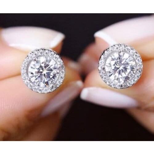 Fashion Luxury 925 Silver Pin Crystals from Swarovskis 6mm Small Zircon Earrings for women christmas gift korean jewelry