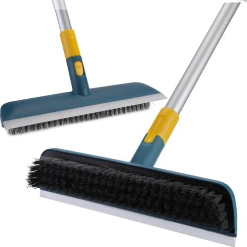 Eyliden Floor Scrub Brush with 51" Long Handle with Stiff & Soft Brush Scraper and Brush for Cleaning Bathroom Patio Kitchen