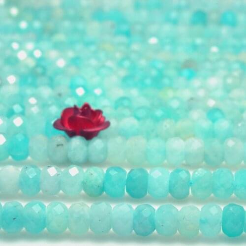 Natural Amazonite Faceted Rondelle Loose Beads Wholesale Gemstone Semi Precious Stone Bracelet Necklace Diy Jewelry Making