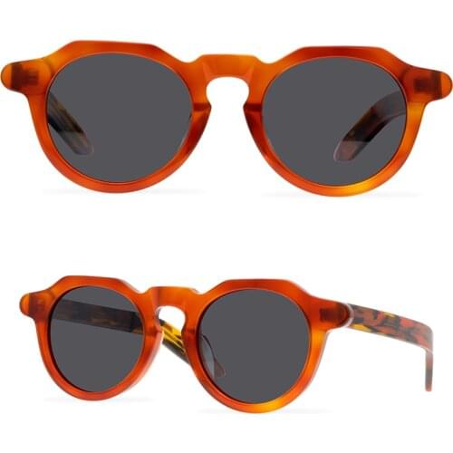 Retro irregular sunglasses polygon sunglasses hipster decorative mirror acetate thick thick frame