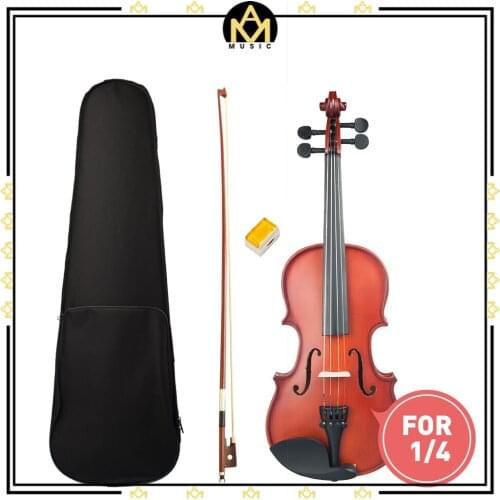 NEW 1/4 Violin Matte Violin W/Case+Bow+Rosin Set For Biginner Violin Learner Natural Color Violin/Fiddle