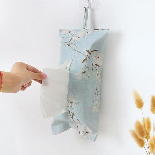 Tissue Case Organizer Cotton Linen Tissue Box Towel Napkin Dispenser Storage Bag Paper Holder Living Room Paper Cover Bag