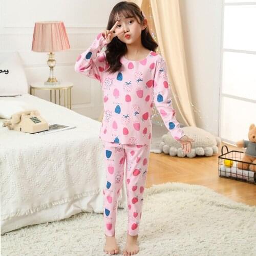 Girls Pajamas set Autumn Winter Long Sleeve Childrens Sleepwear Set Pajamas Suit Boys Pyjamas Sets for Kids Thermal Underwear