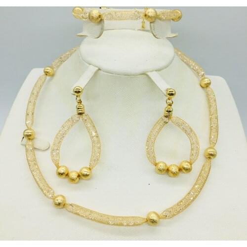 Mothers day gifts gold necklace earrings collection fashion Nigeria wedding African pearl jewelry collection Italian womens je