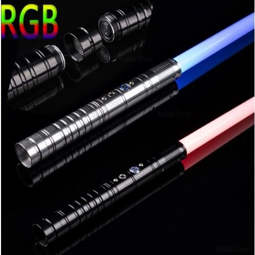 RGB lightsaber laser sword heavy duel knife luminous power weapon metal handle led youth toy Luminous toy
