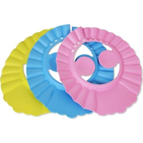 Bath shampoo cap ear protector child shower cap baby bath thickened protective cap safety soft top baby cap adjustable