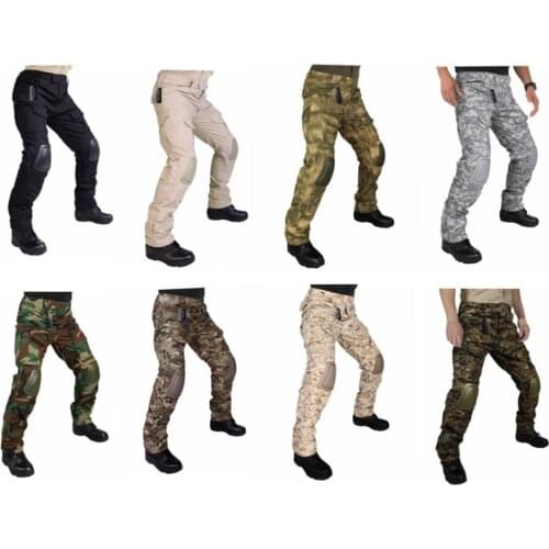 Tactical Pants with Knee Pads Airsoft Camping Hiking Hunting BDU Ripstop Combat Pants Army Camo Uniform Military Trousers