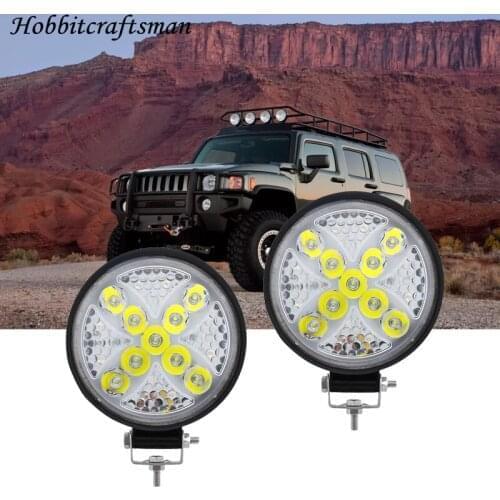 12V-24V Waterproof Round Angel Eyes LED light Portable Spotlights Motorcycle Offroad Truck Four-leaf Clover Shape Work Light