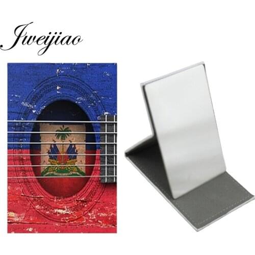 Youhaken Color Musical Instrument Shape Creative Design New Mirror Fashion Trend Stainless Steel Leather Makeup Pocket Mirror