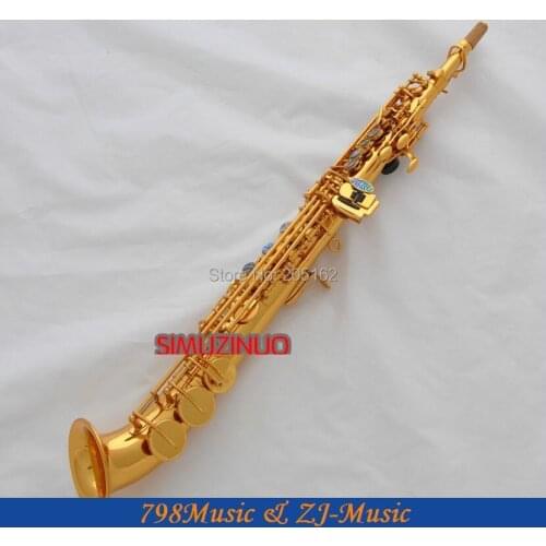 Gold Curved bell Soprano saxophone Bb key to High F key and G Key