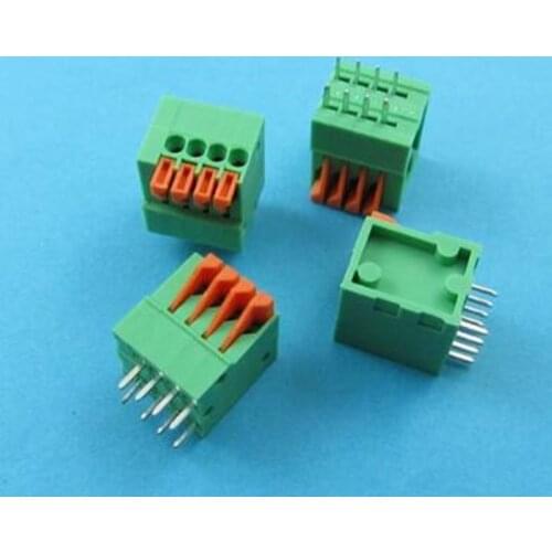 10pcs kf141v-2.54mm2/3/4/5/6/7 / 8P pitch 2.54mm screwless terminals straight pin vertical spring pcb terminal connector