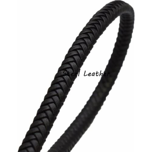 5m/lot Approx 8*5mm black Flat Braided Leather Cord For Necklace Bracelet String Rope Thread Lace Jewelry Making DIY Leather DIY