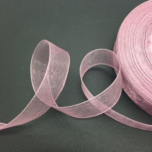 50 Yards/Roll 5/8" 15mm Pale Mauve Organza Ribbon Bow Wedding Decoration Lace Crafts
