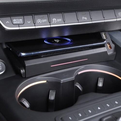 15W car QI wireless charger for Audi A4 B9 A5 2017 2018 2019 2020 fast charging plate center console phone holder accessories