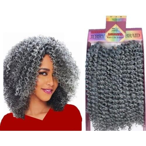 Free Shipping 10Inch Freetress Hair Curly Deep Wave Jerry Curl 3X Braid Crochet Braid Synthetic Braiding Hair Extensions