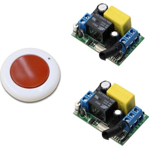 Wireless Remote Control Switch System 1CH 10A Relay Module AC 220V Receiver Transmitter Learning Code ; 315Mhz/433Mhz